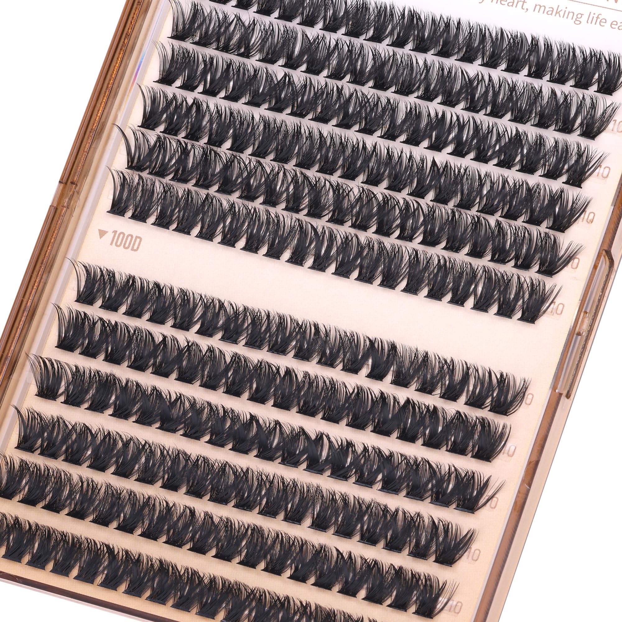 Geeneiya lash clusters blend with natural lashes for a soft finish.