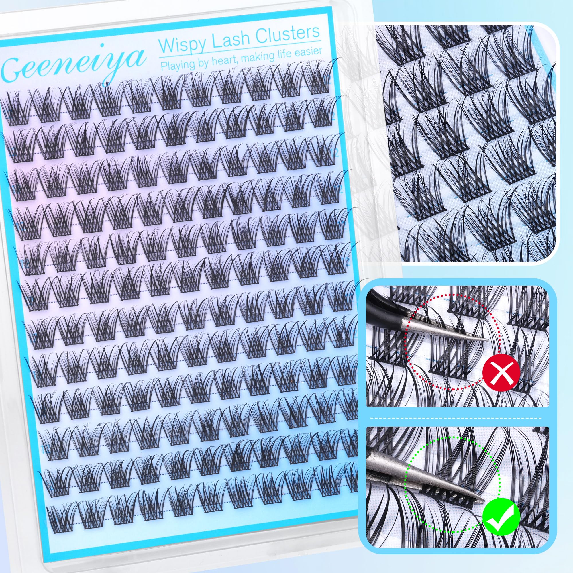 Geeneiya 154pcs DIY pack enables quick, versatile lash styling.