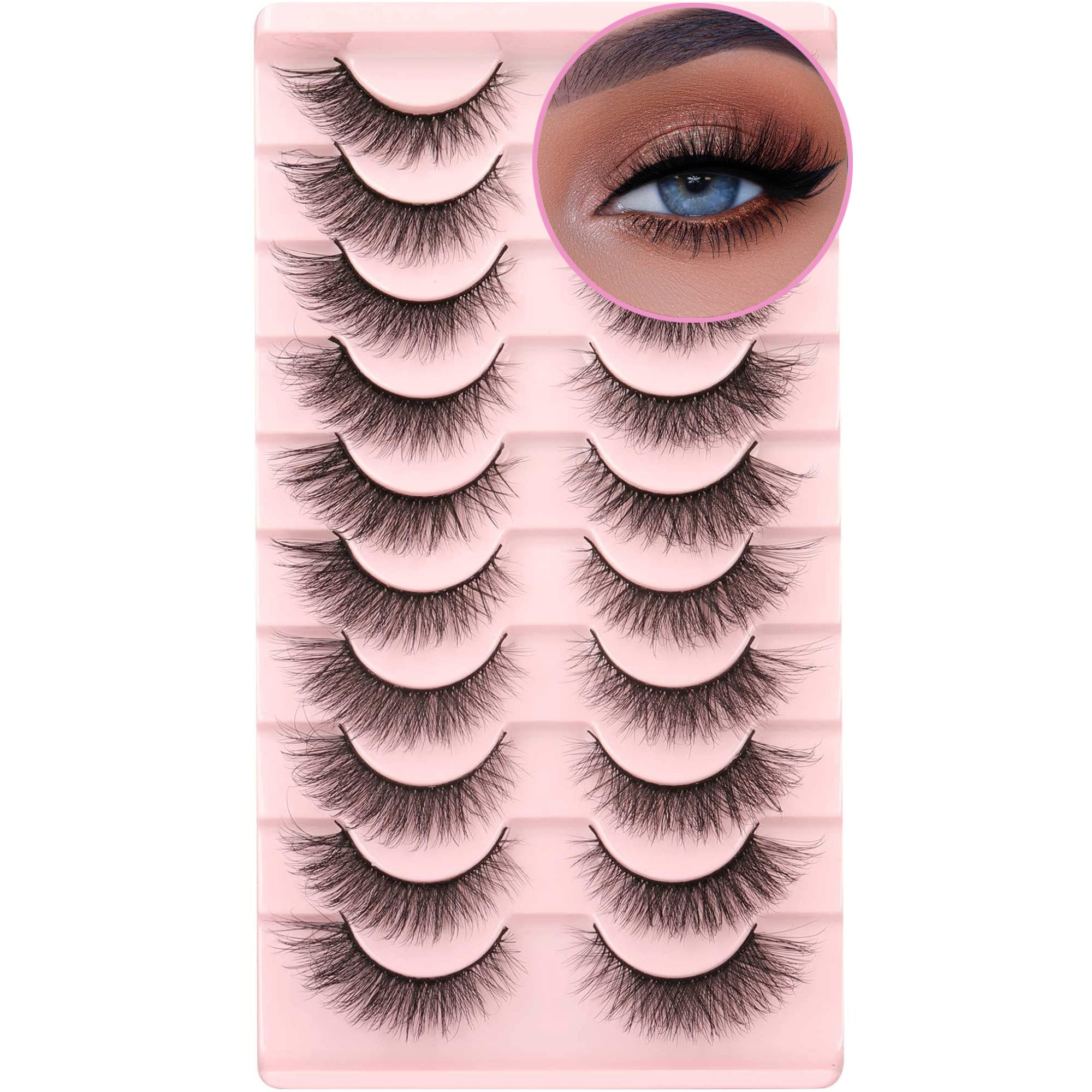 Geeneiya false eyelashes mink lashes pack for natural, weightless eye enhancement