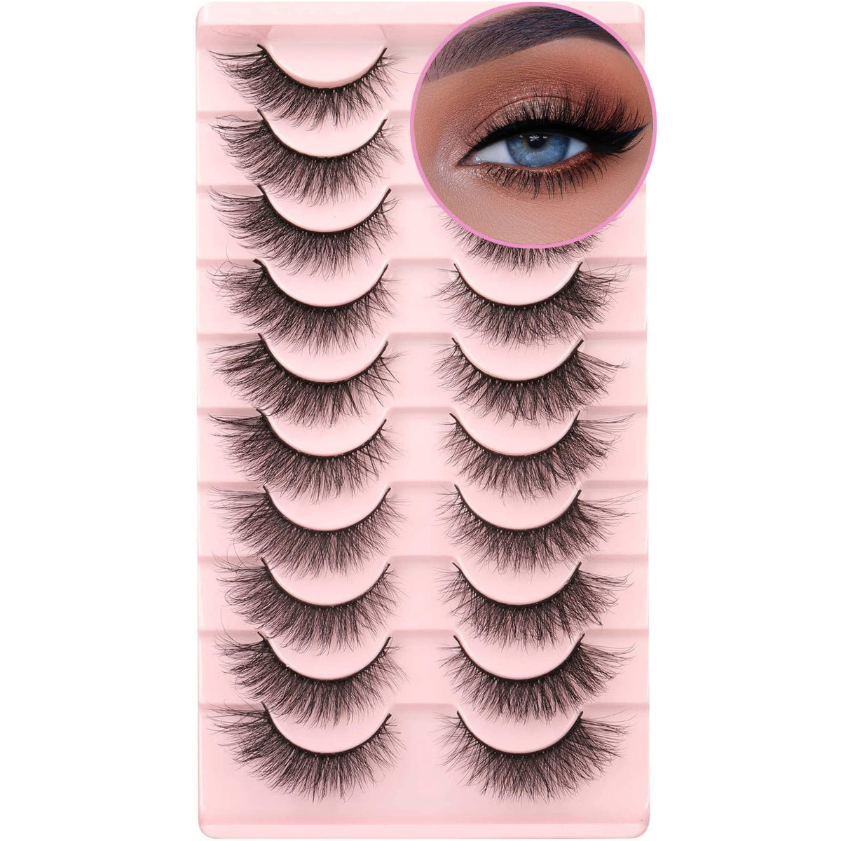Geeneiya false eyelashes mink lashes pack for natural, weightless eye enhancement