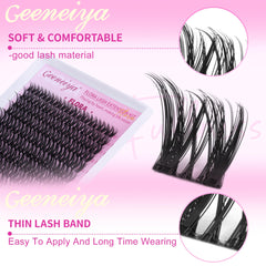 Geeneiya Flora Bottom Lash Clusters blending with upper lashes for cohesive look