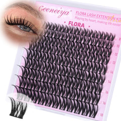 Geeneiya Flora Lash Clusters close-up showing wispy natural volume