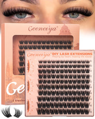 Geeneiya Fluffy Lash Clusters 8-16mm for natural, full lashes without heaviness.