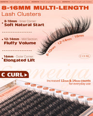Geeneiya Fluffy Lash Clusters open-eye look enhances brightness and openness.