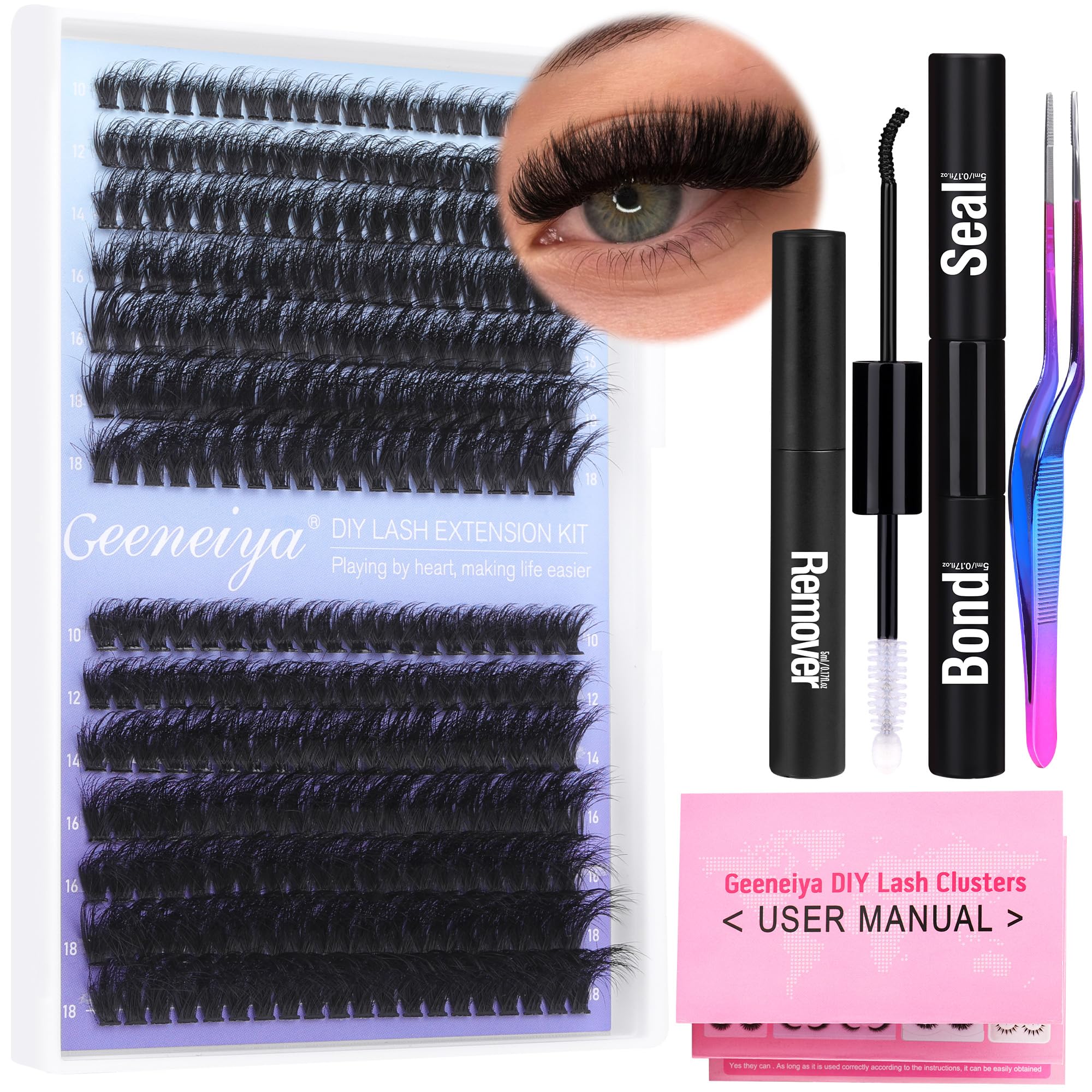 Geeneiya Full Lash Extension Kit bundle for at-home applications