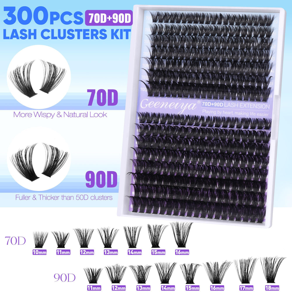 Geeneiya lash tweezers for precise cluster placement.