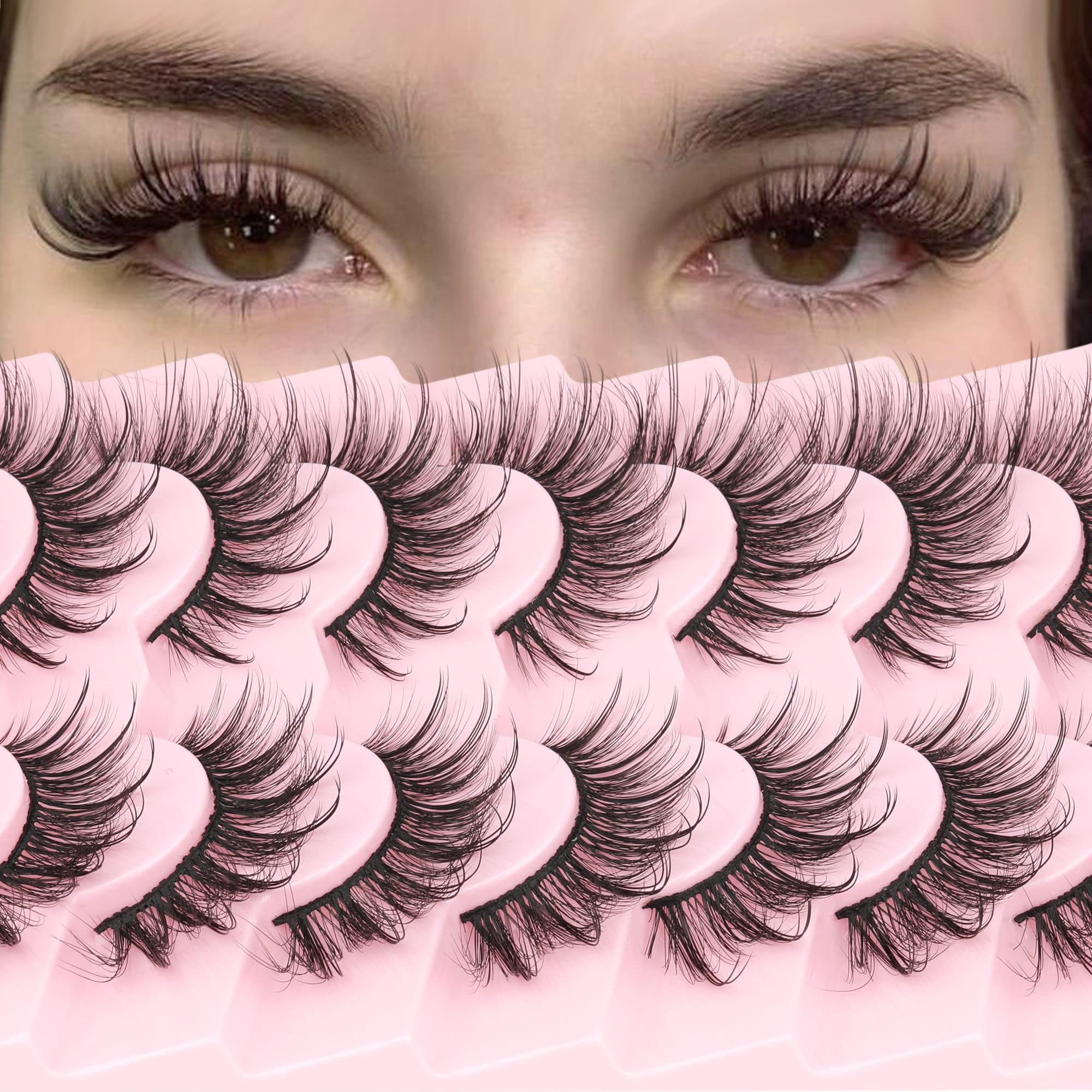 Geeneiya Wispy Mink 18mm lashes deliver natural, voluminous daily definition.