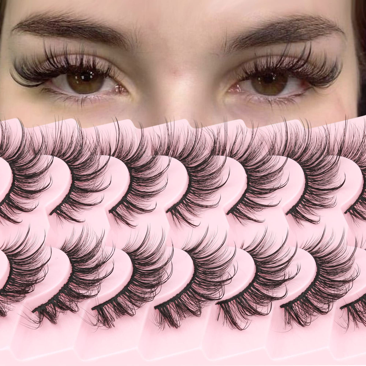 Geeneiya Wispy Mink 18mm lashes deliver natural, voluminous daily definition.