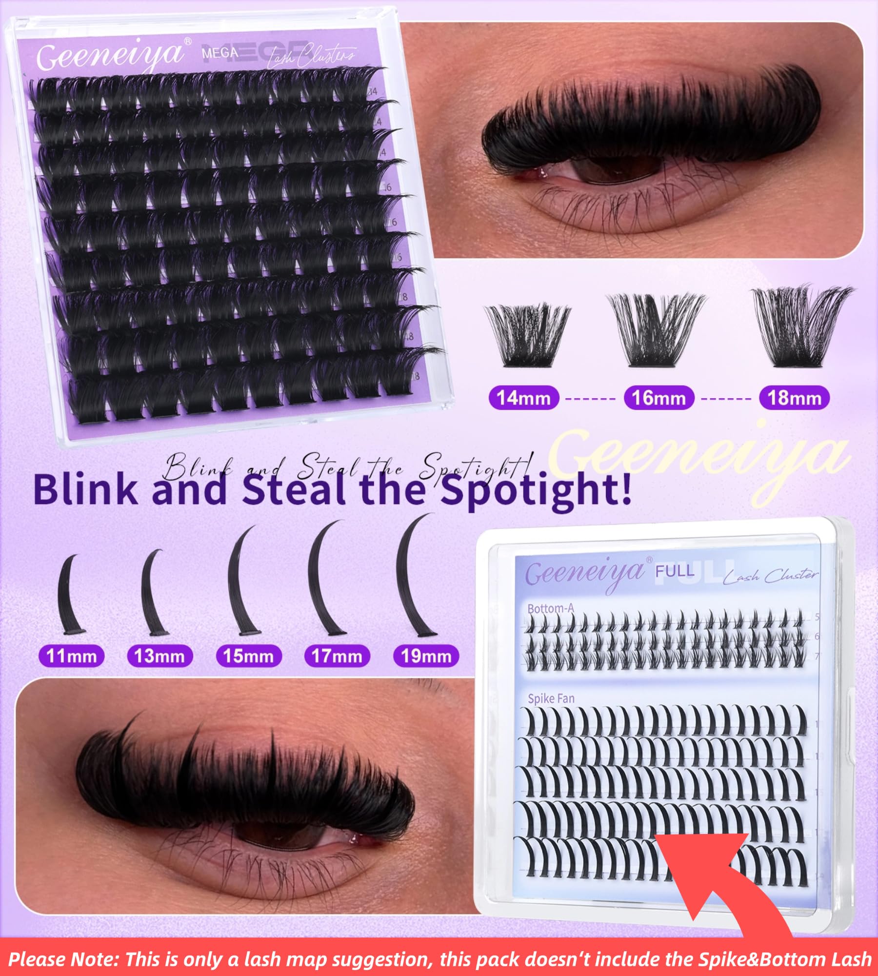 Geeneiya Mega Lash Clusters natural blend blends with your lashes for versatile styles.