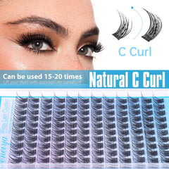 Geeneiya natural lash clusters 12mm provide seamless blend with own lashes.