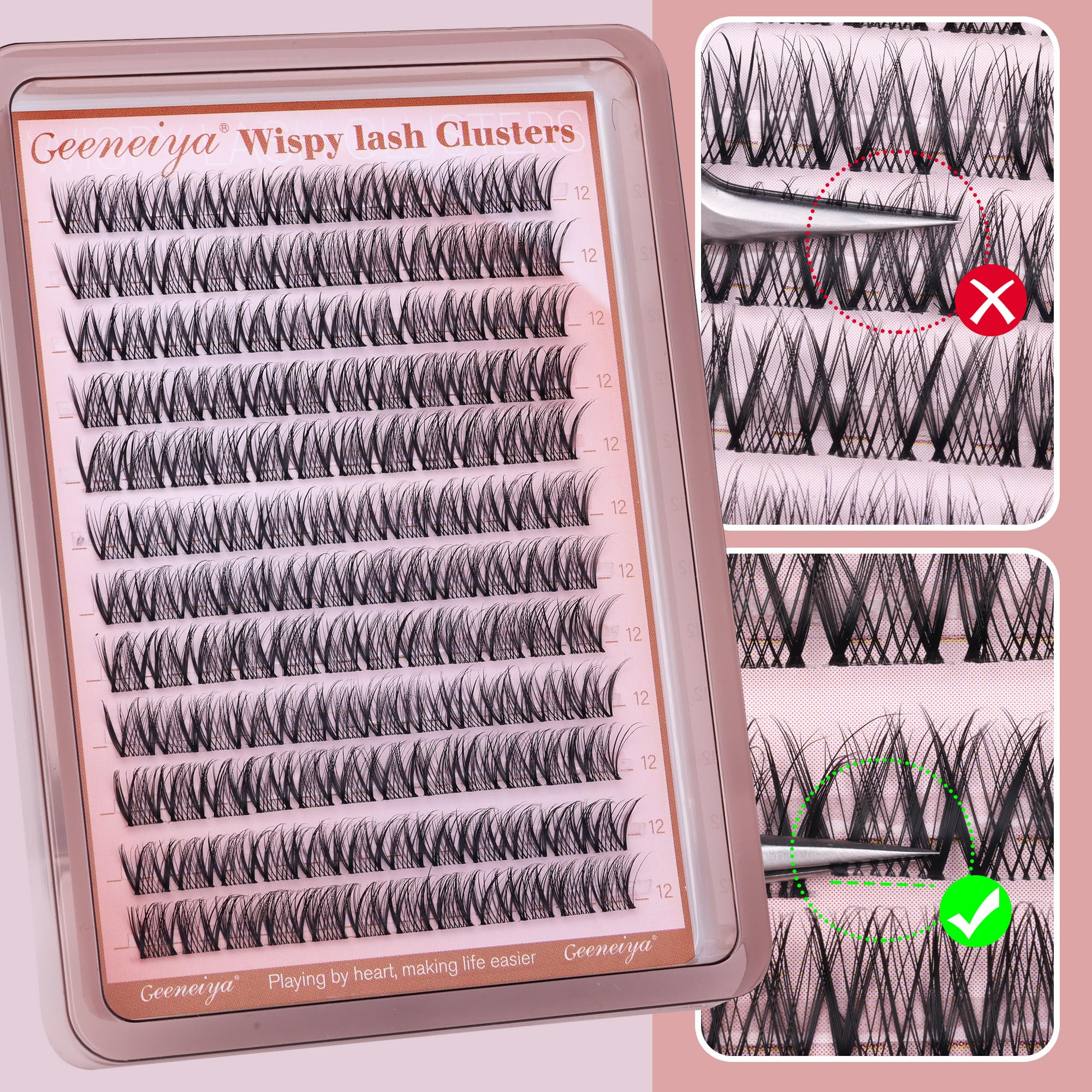 Geeneiya natural-look lashes in 12mm for balanced everyday style.