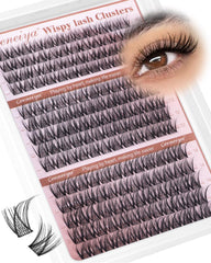 Geeneiya packaging shows 168-piece lash clusters for easy home use.
