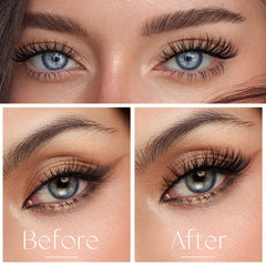 Geeneiya seamless-fit cluster lashes blending with natural lashes