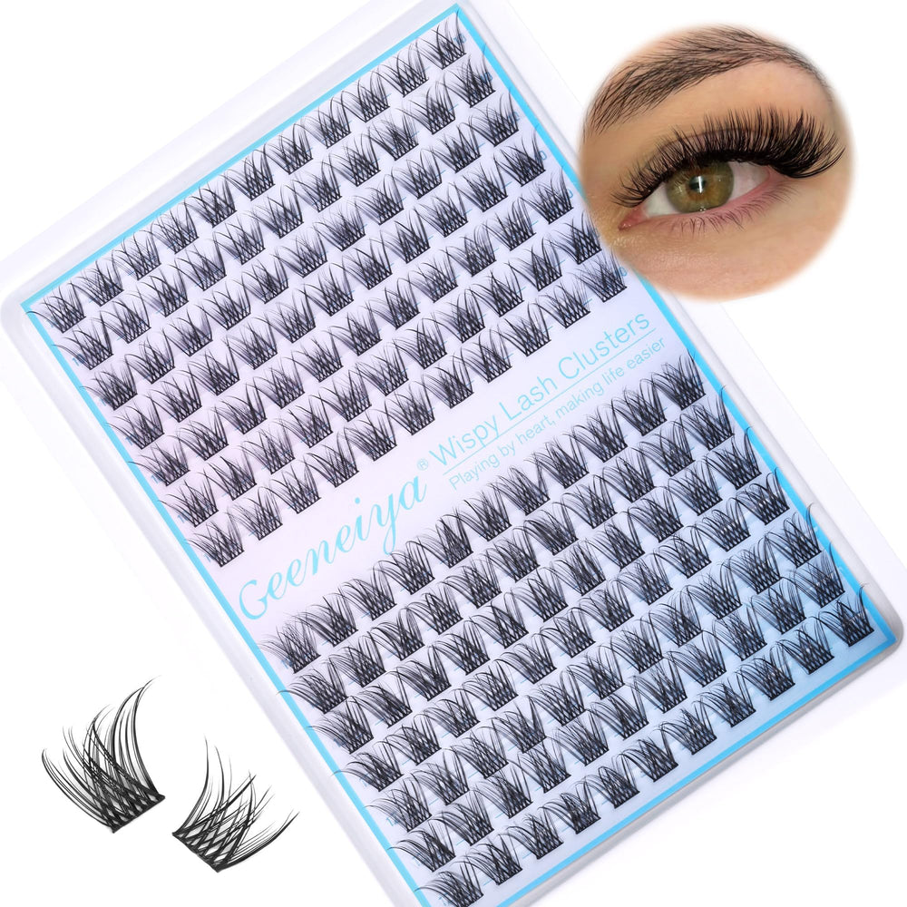 Geeneiya short lash clusters in wispy C curl for natural-looking volume
