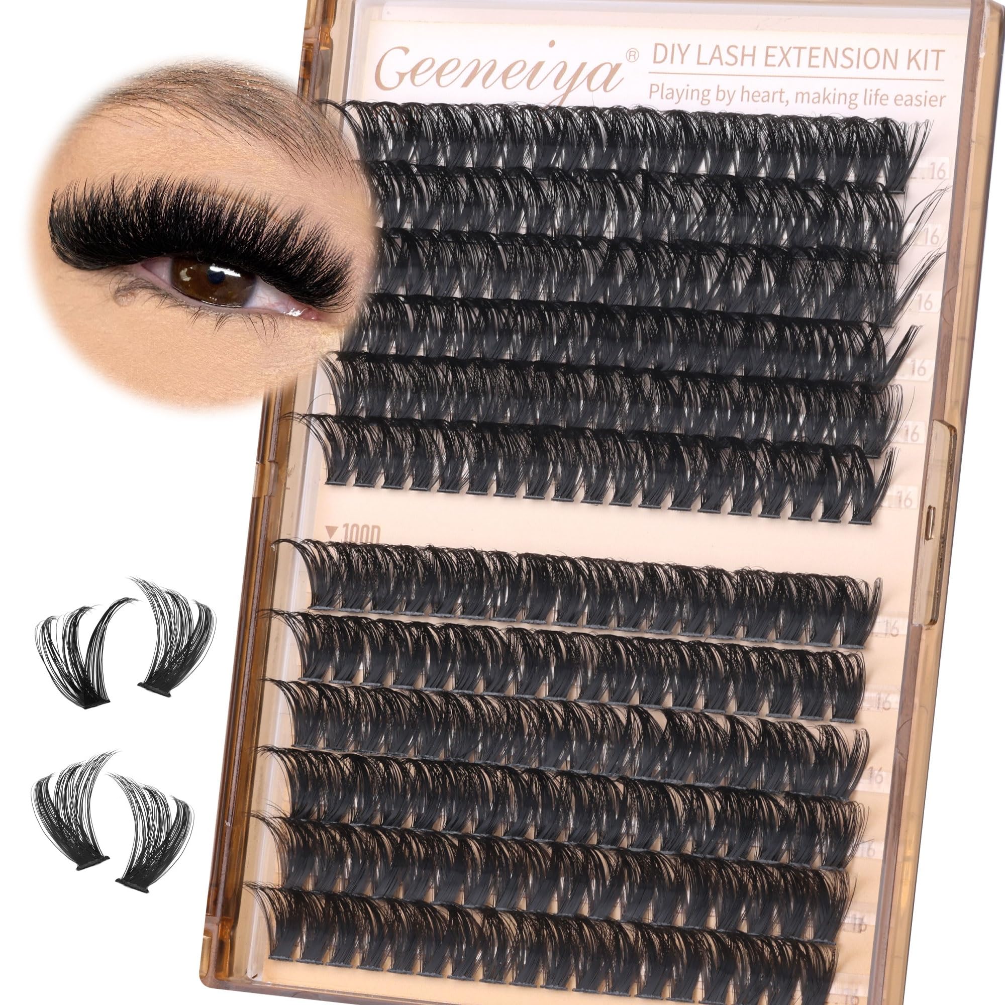 Geeneiya soft natural finish creates salon-like at-home lashes.