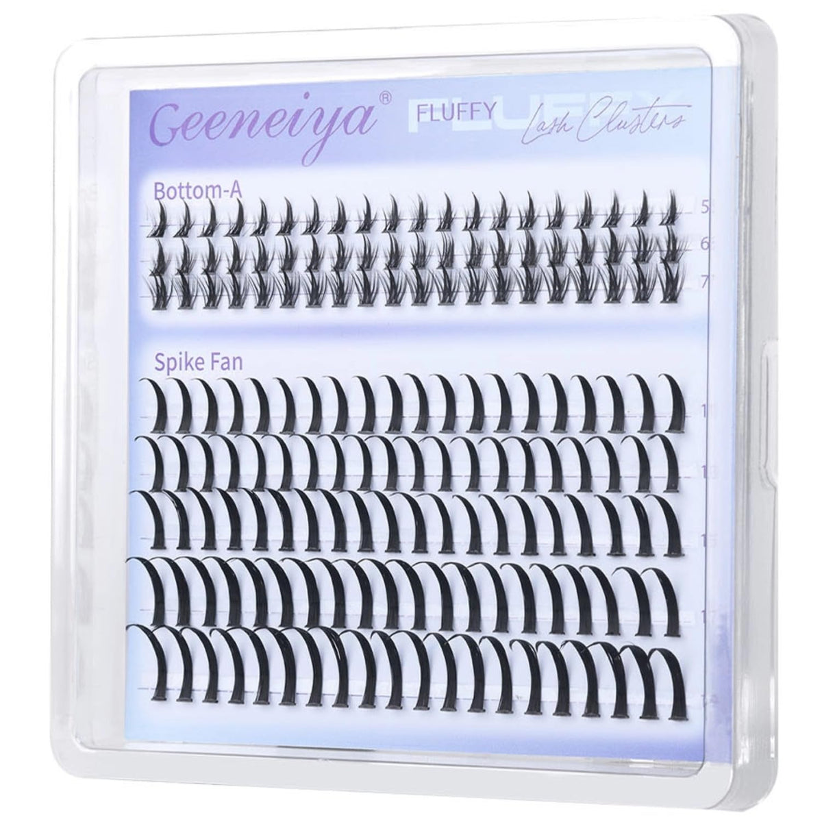 Geeneiya spikes lash clusters closeup showing defined wispy lashes for layered drama.
