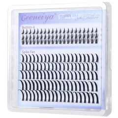 Geeneiya spikes lash clusters closeup showing defined wispy lashes for layered drama.