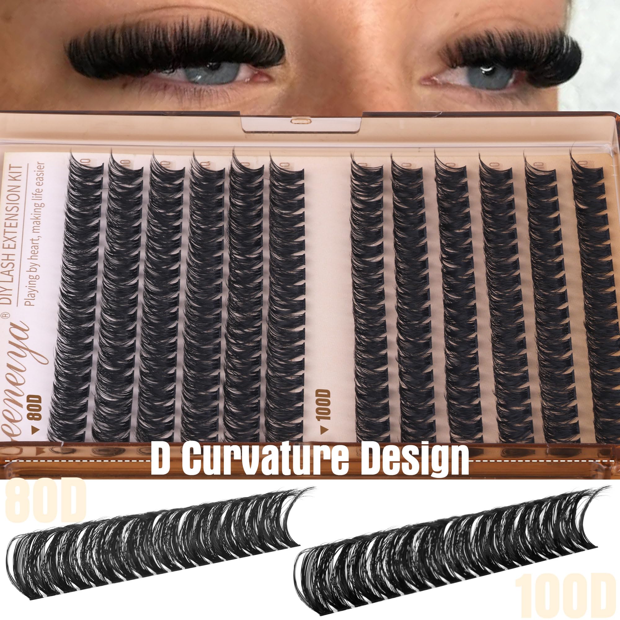 Geeneiya tapered DIY lash clusters deliver professional-looking fullness at home.