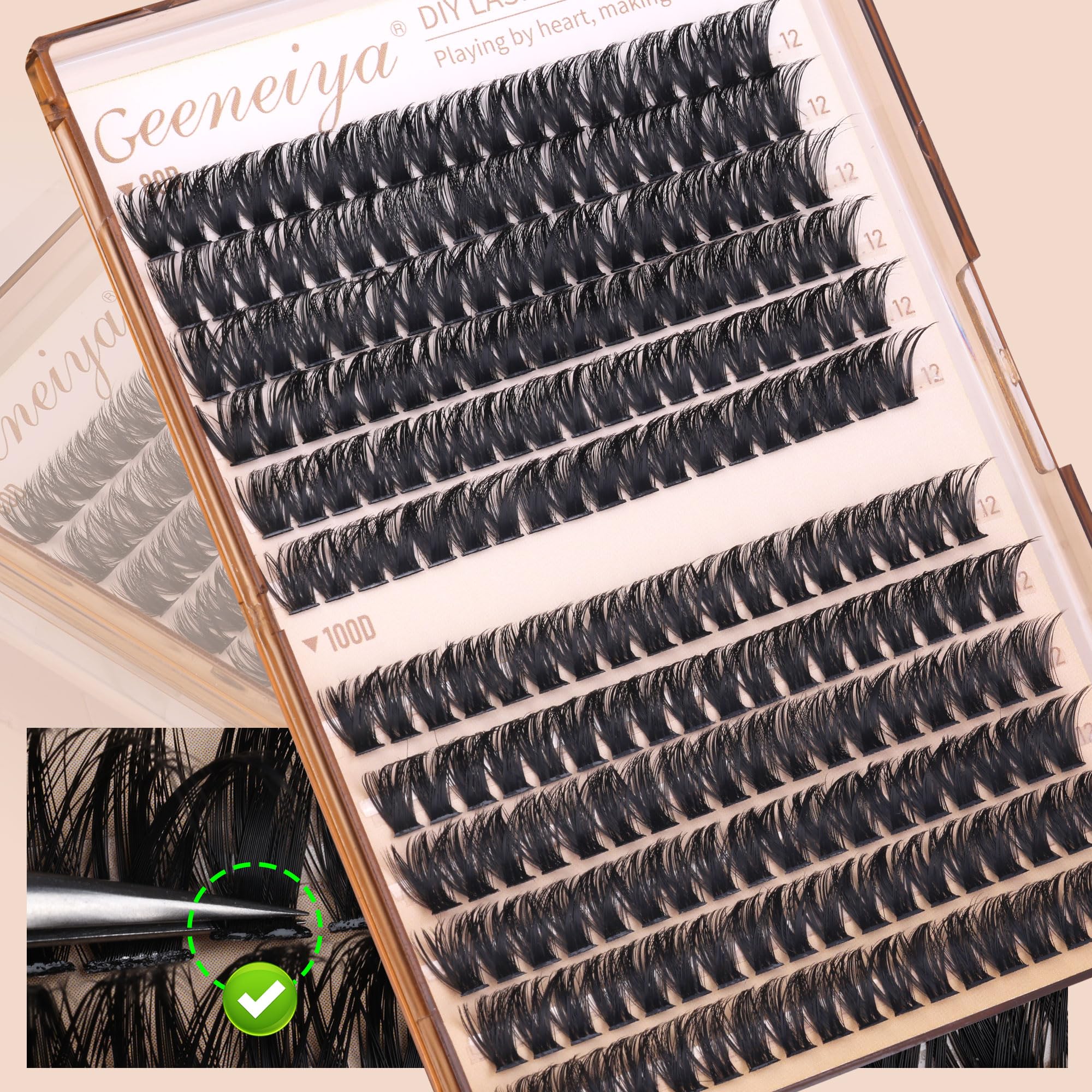 Geeneiya tweezers-application guide demonstrates precise DIY application.