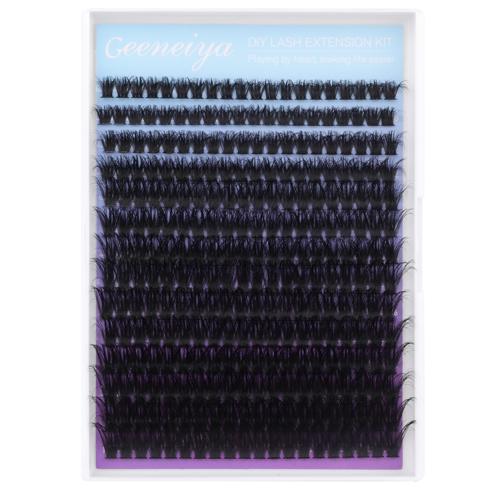 Geeneiya tweezers help apply clusters for seamless blending.