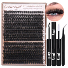 Geeneiya volume lash clusters kit box for at-home lash extensions.
