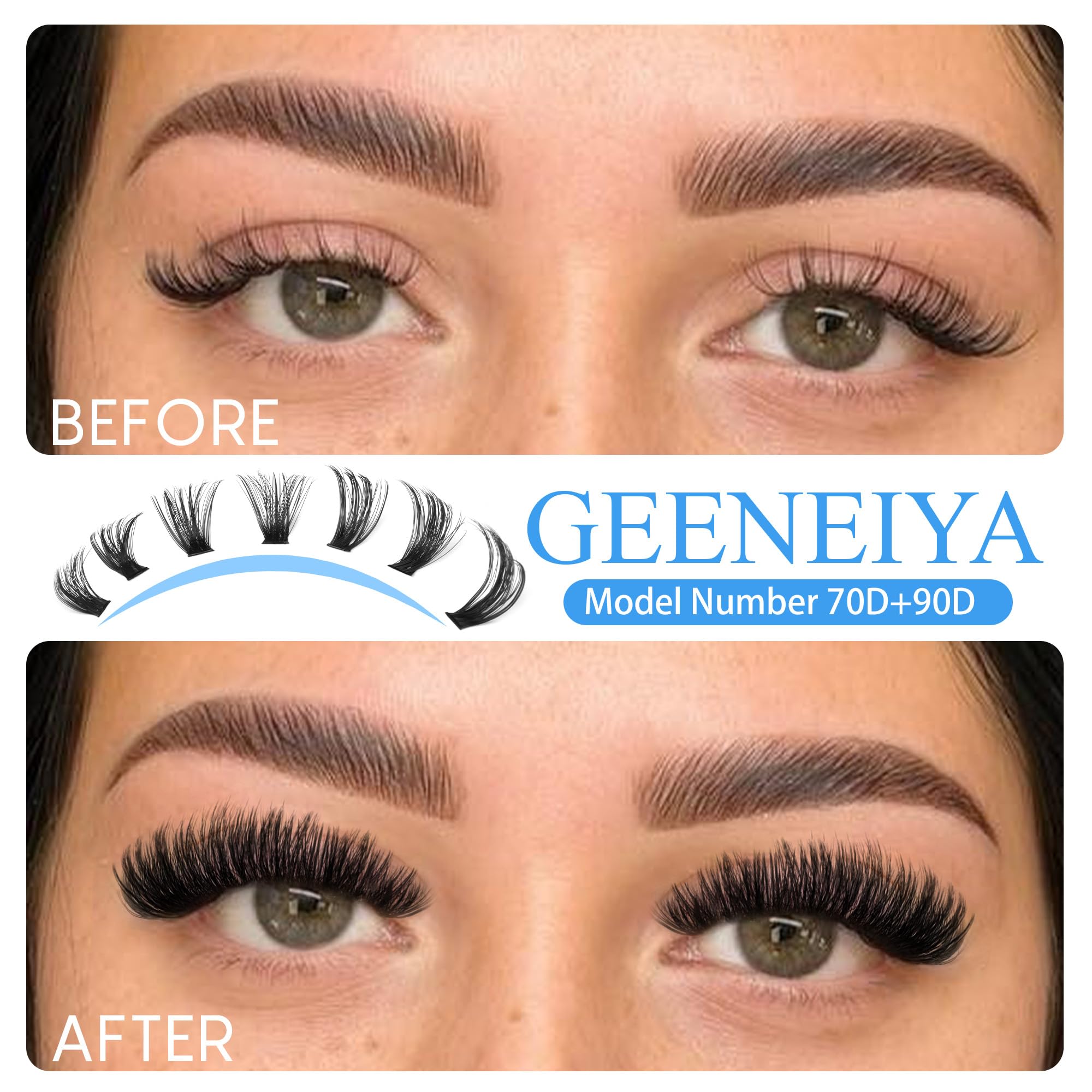 Geeneiya waterproof lash bond and seal glue for secure wear.