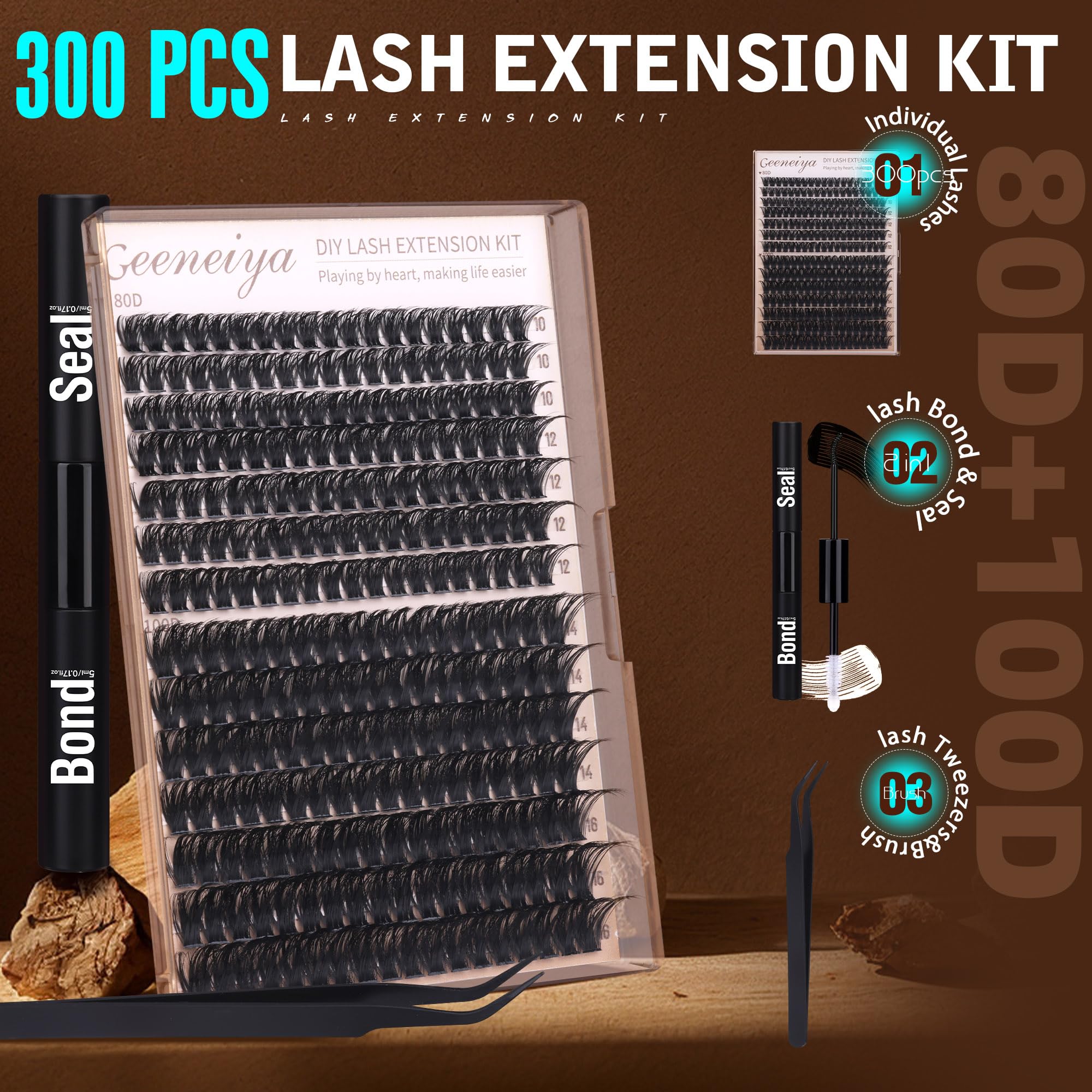 Geeneiya waterproof lash bond and seal for secure, long-lasting wear