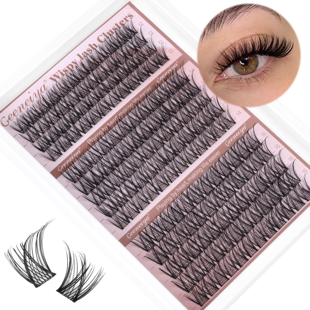 Geeneiya wispy cluster lashes 12mm for natural everyday enhancement