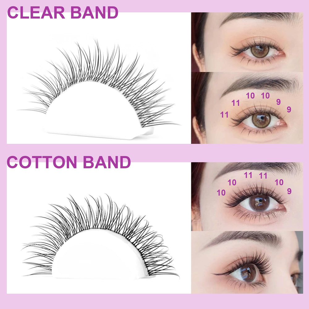 Geeneiya Wispy lash clusters closeup show delicate texture and light feel.