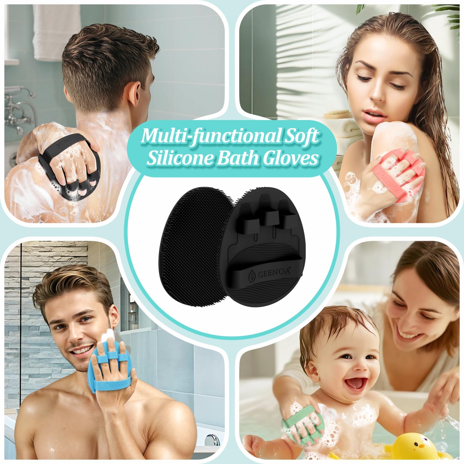 GEENOA set baño silicona ecológico, opción sostenible de higiene.