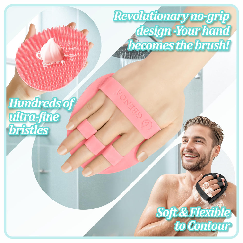 GEENOA silicone scrubber is easy to clean and quick-drying for convenient daily use.