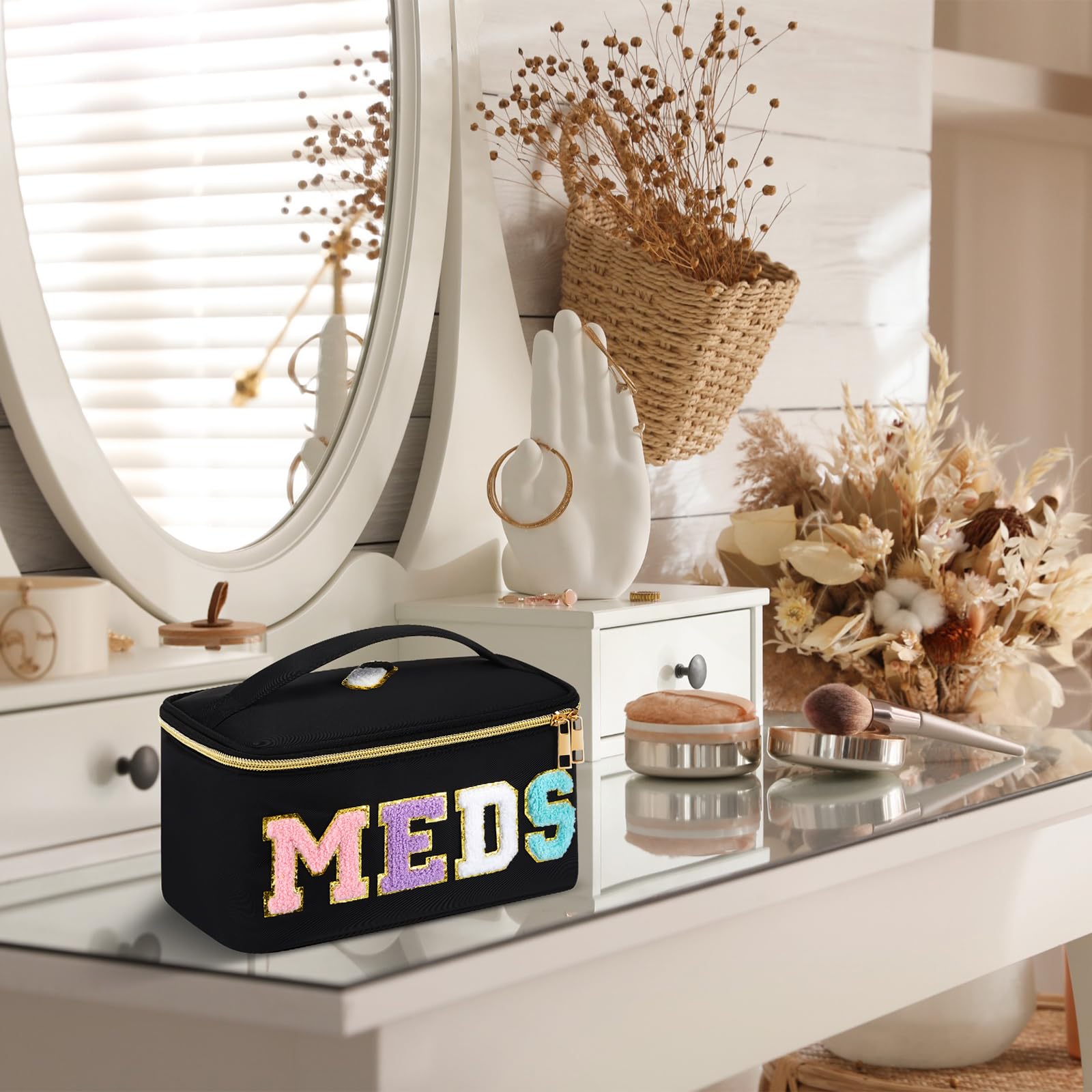 Geetery compact meds travel bag ready for quick access on trips.