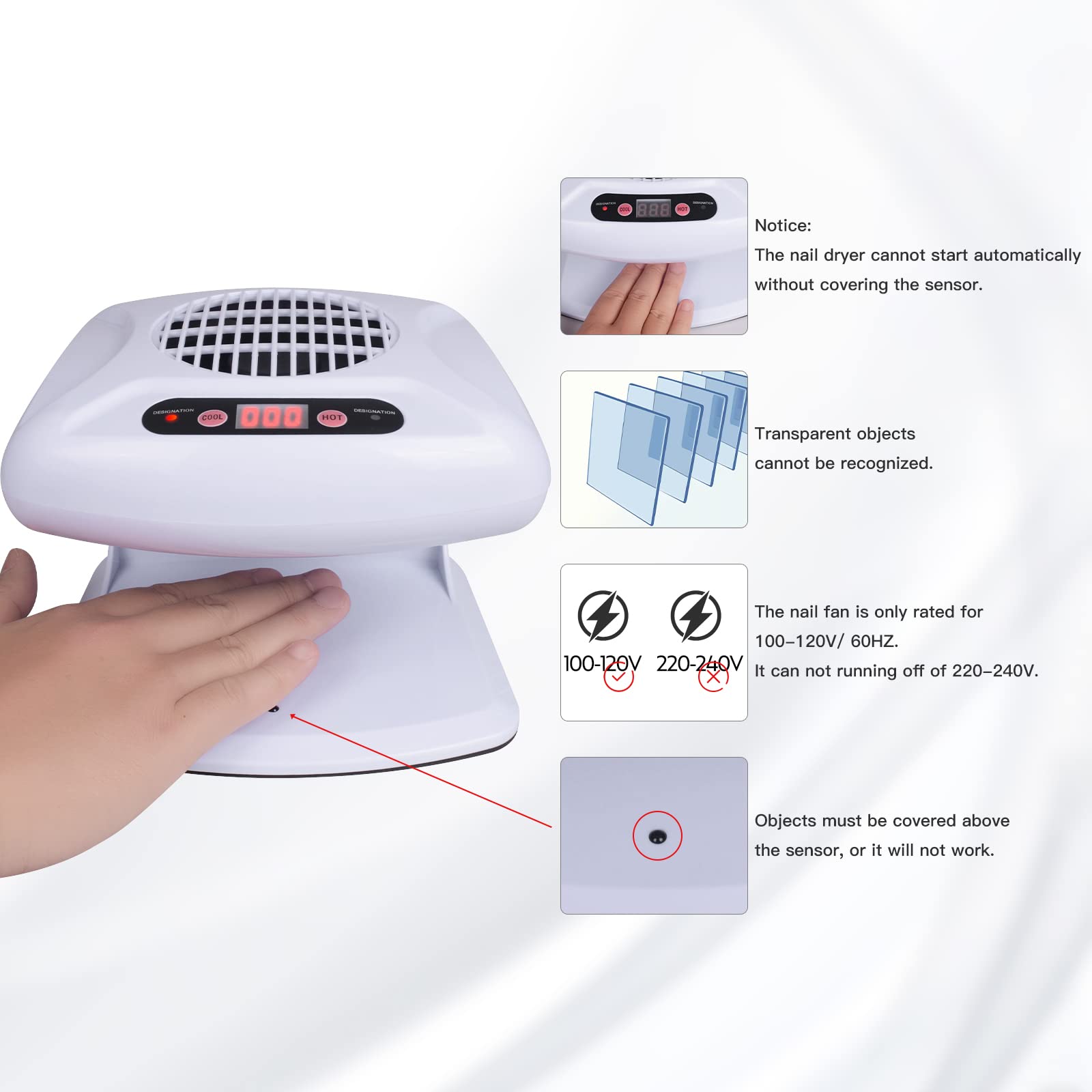 Gegong air nail dryer compact design fits home use and looks stylish.
