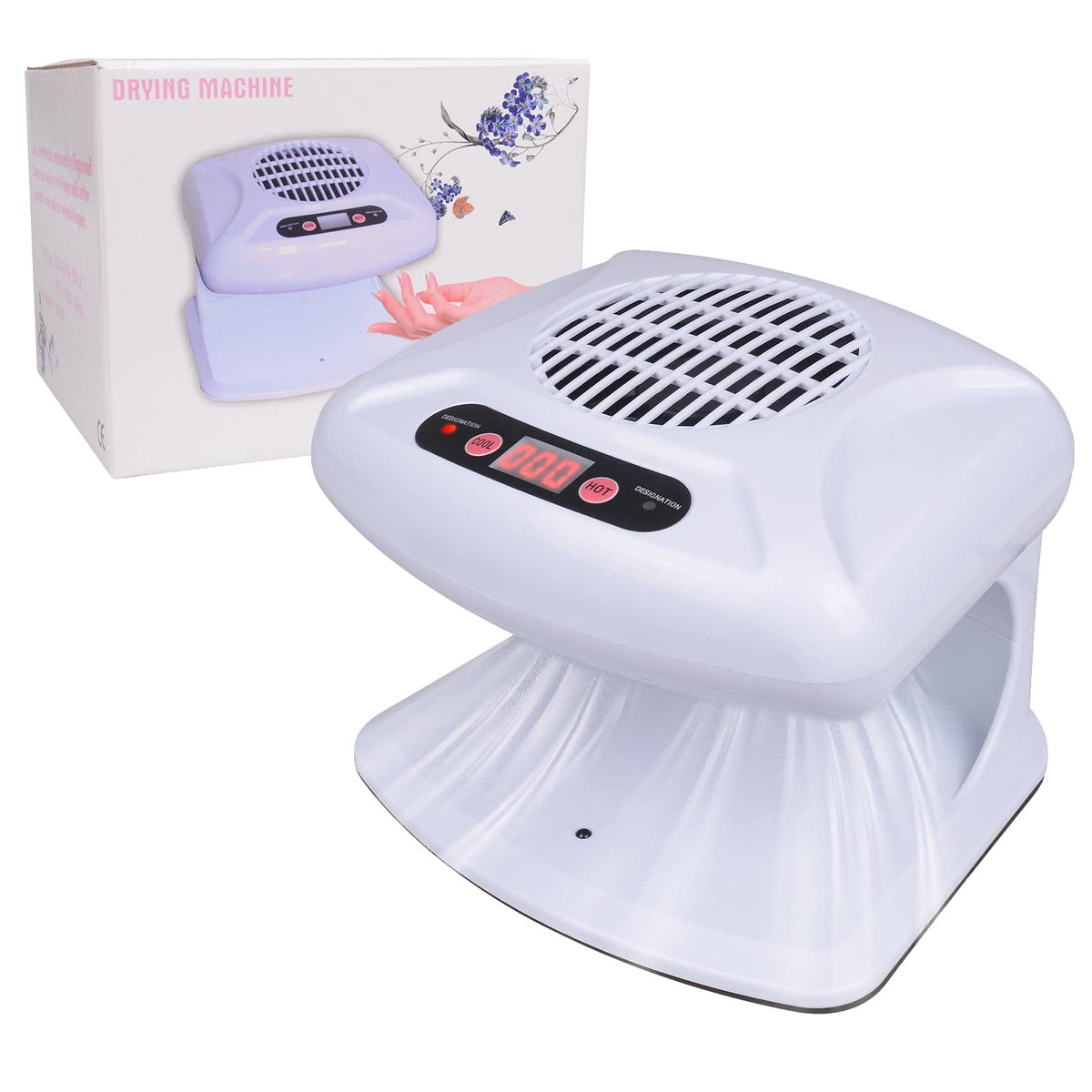 Gegong air nail dryer with sensor enables hands-free start for convenient manicures.