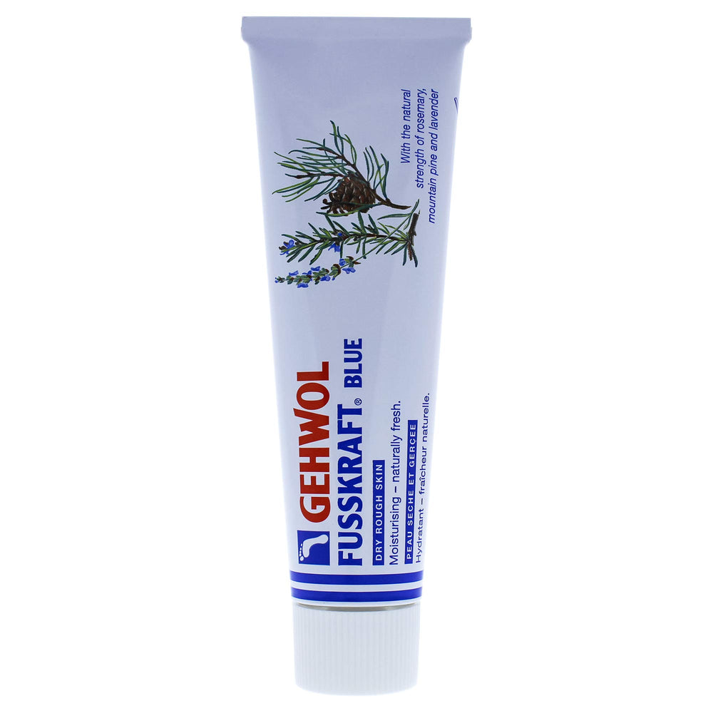 Gehwol Fusskraft Blue, botella de crema para pies, facilita la aplicación para un cuidado cómodo.