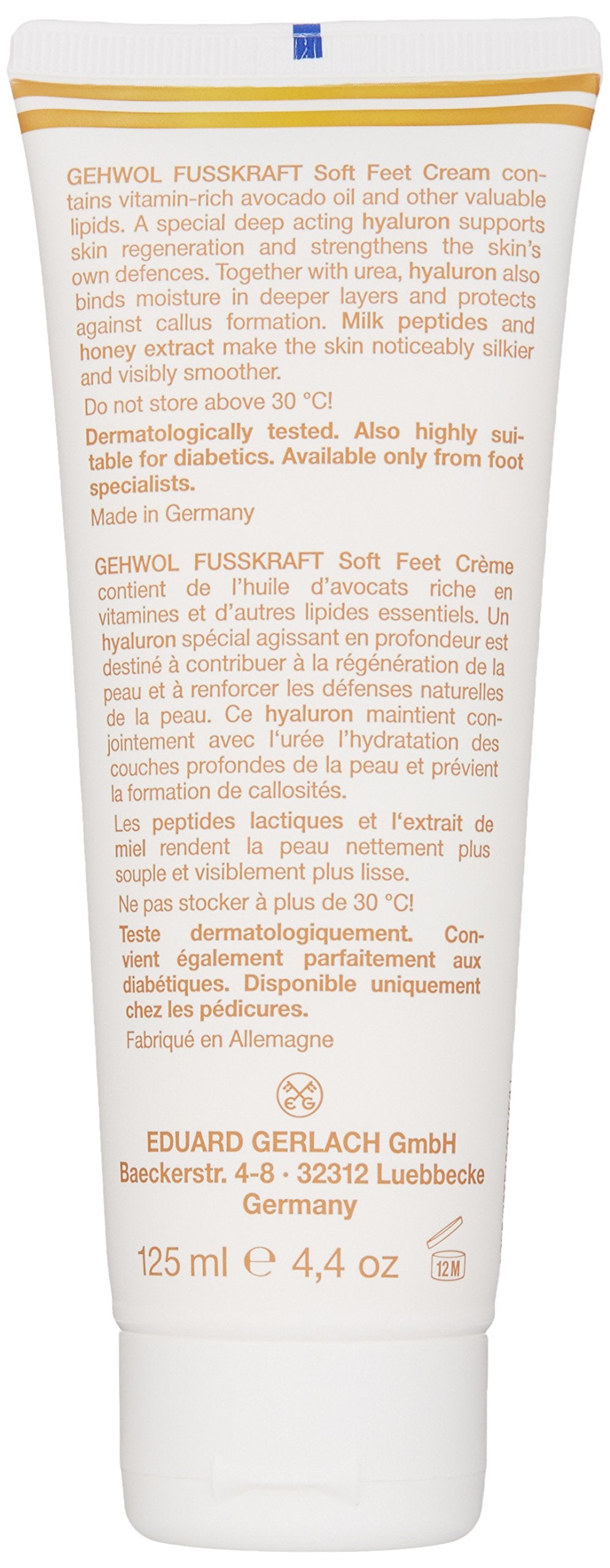 GEHWOL Soft Feet Cream being massaged onto a foot for revitalized skin.