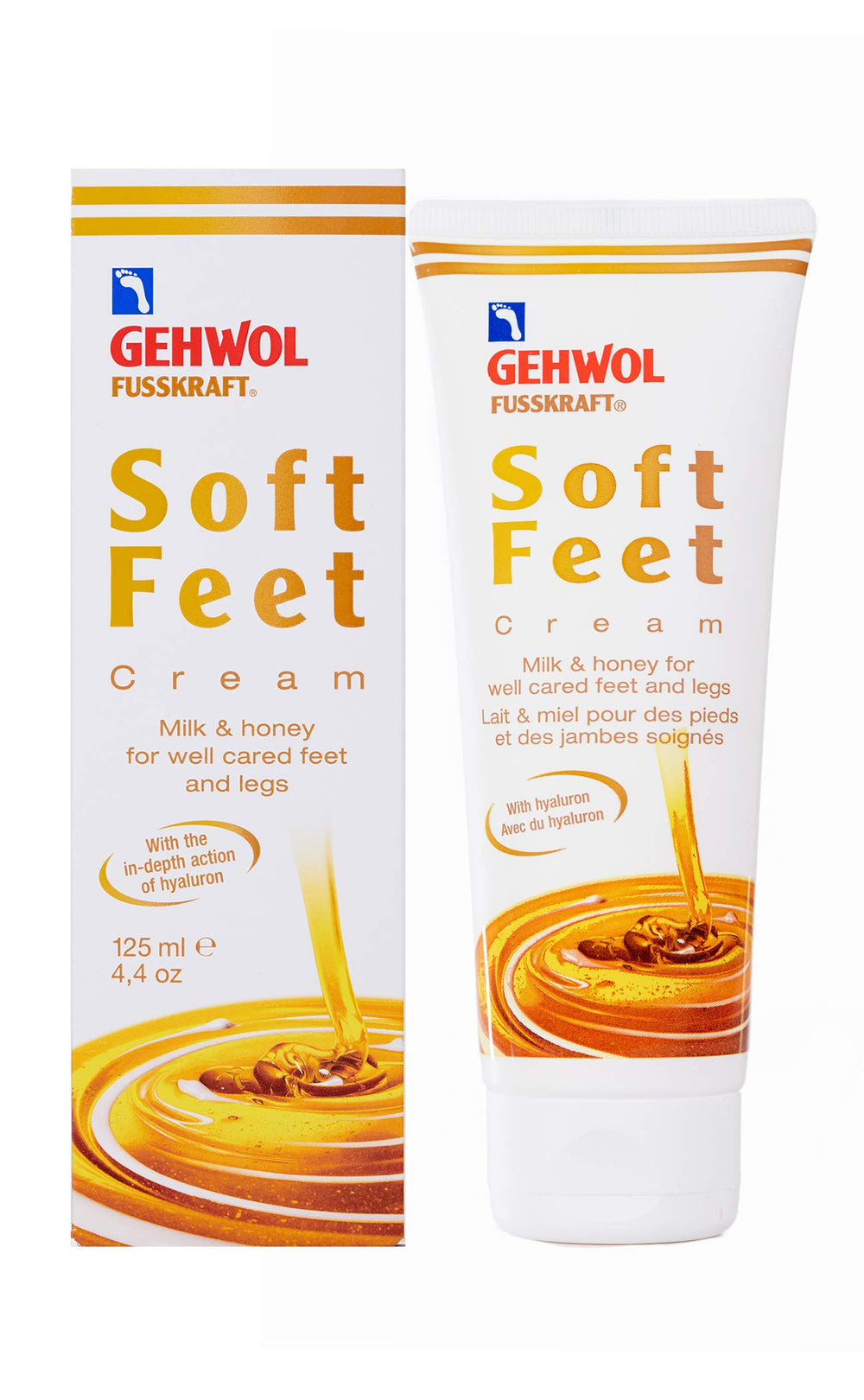 GEHWOL Soft Feet Cream bottle close-up for silky, hydrated feet.