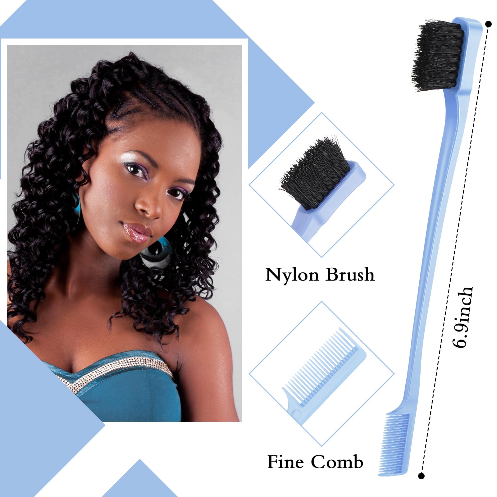 Geiserailie bristle brush with soft nylon bristles for gentle detangling