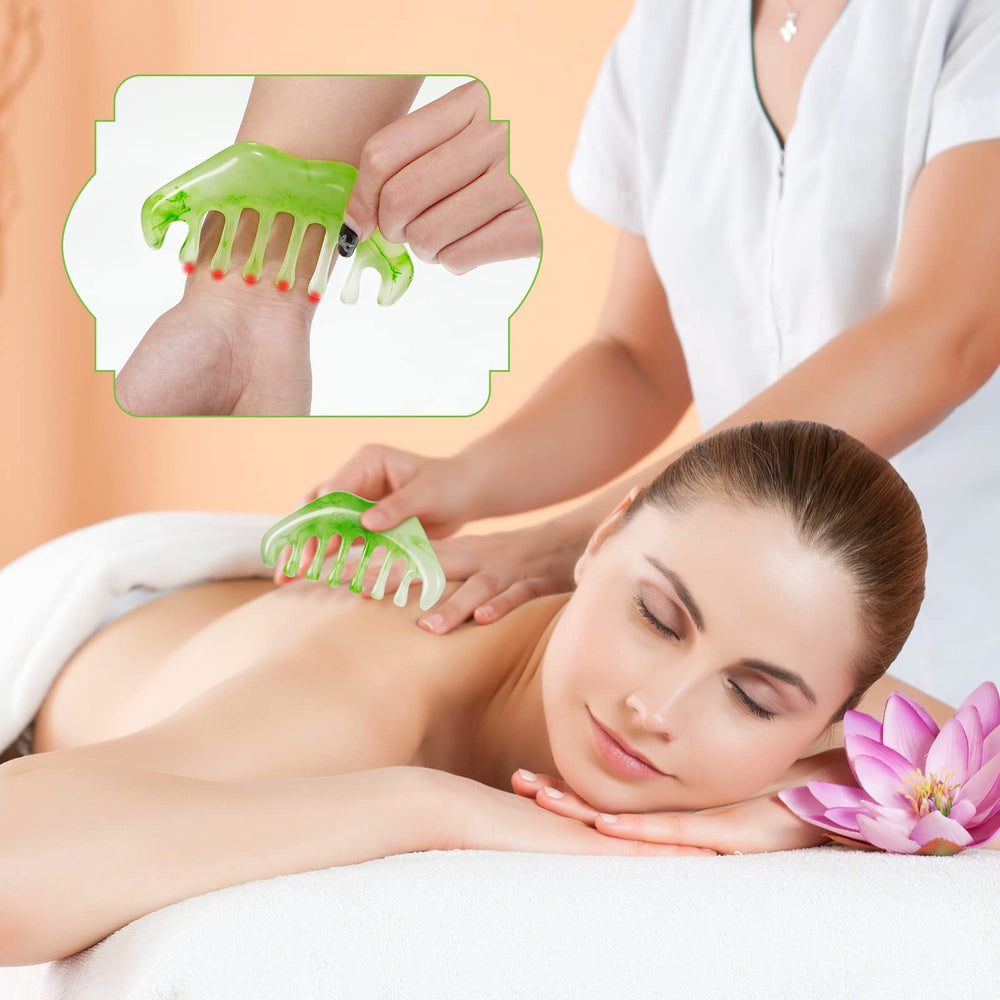 Geiserailie resin jade-like scalp tool supports daily relaxation rituals.