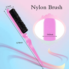 Geiserailie dual edge brush with soft nylon bristles, gentle on hairlines.