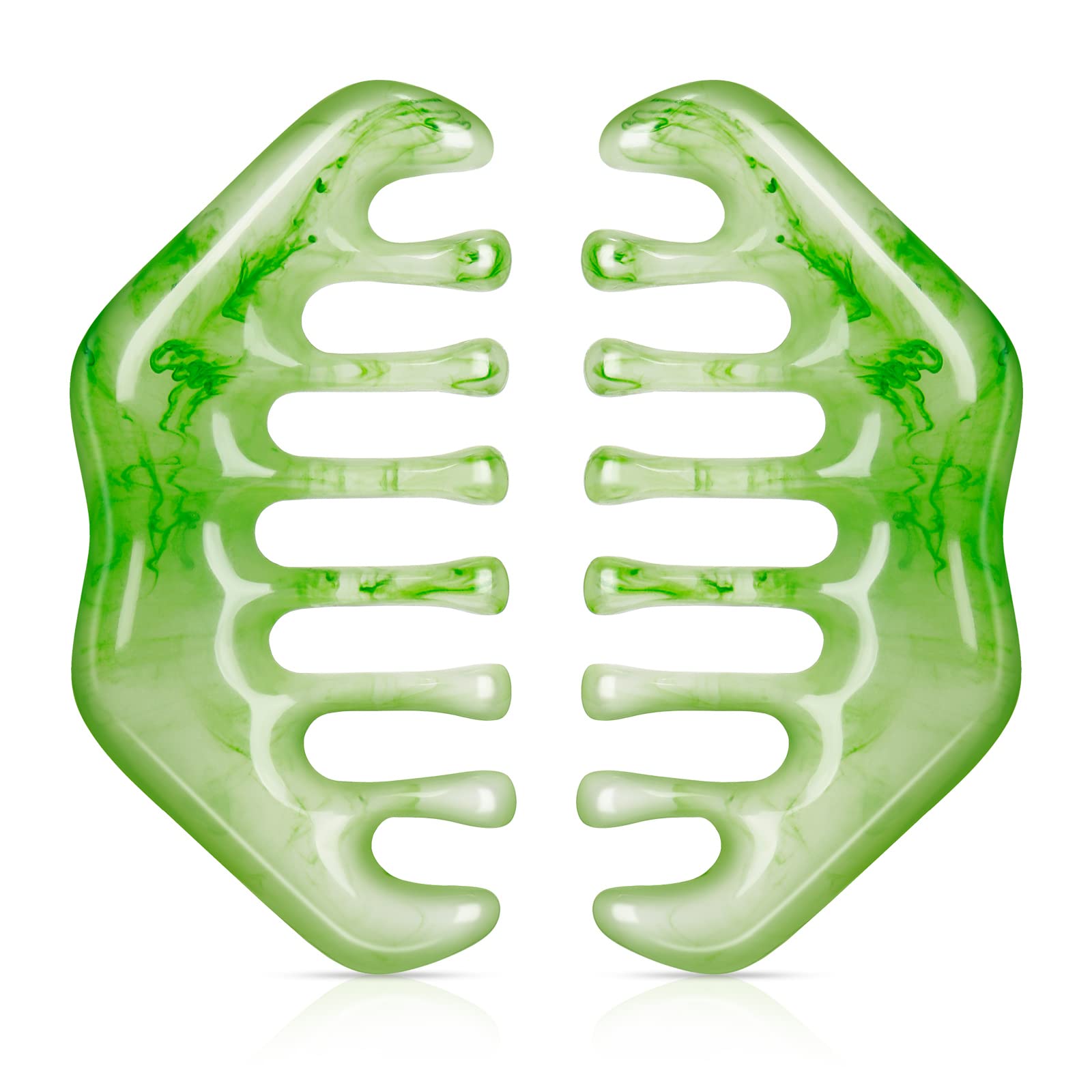 Geiserailie jade comb with water-drop shape for soothing head massage.