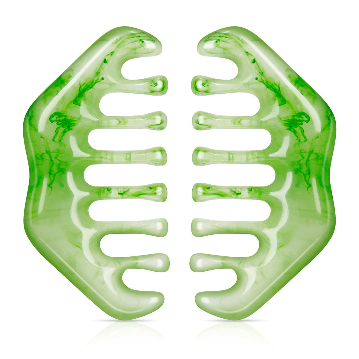 Geiserailie jade comb with water-drop shape for soothing head massage.