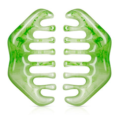 Geiserailie jade comb with water-drop shape for soothing head massage.