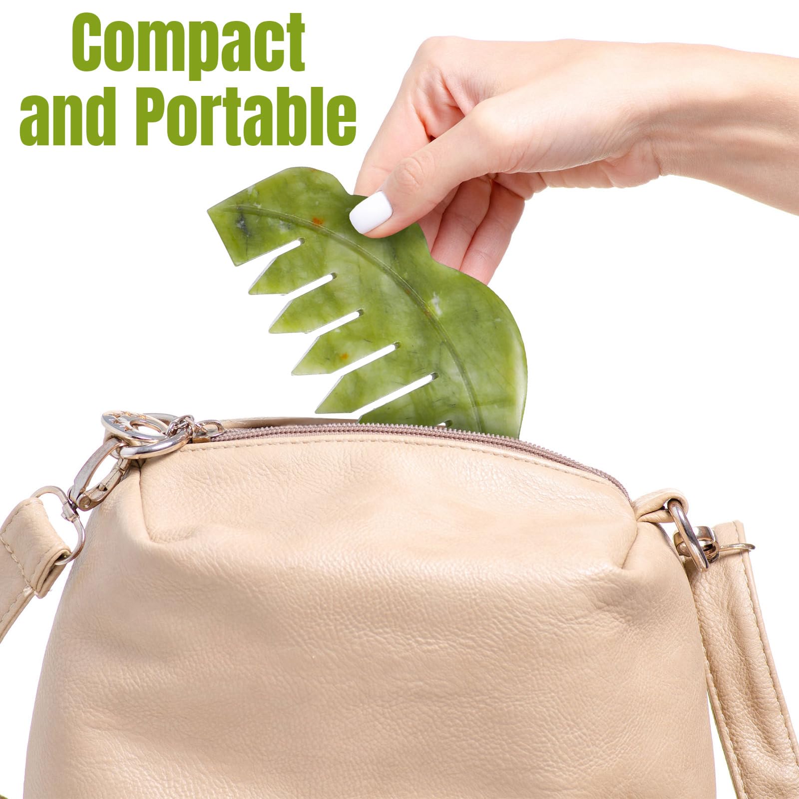 Geiserailie jade comb featuring portable, travel-friendly design.