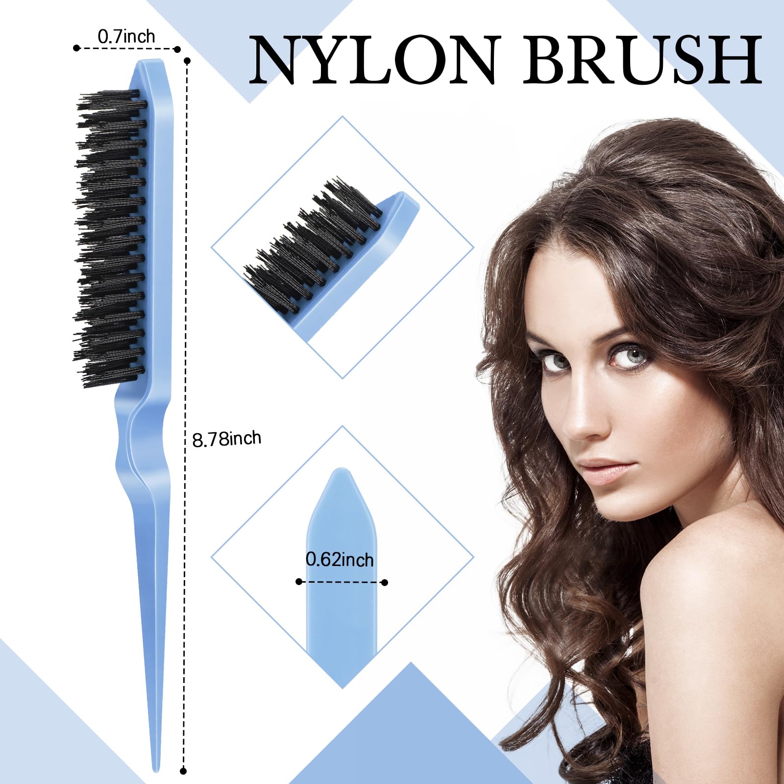Geiserailie pin tail comb with stainless steel handle for precise parting