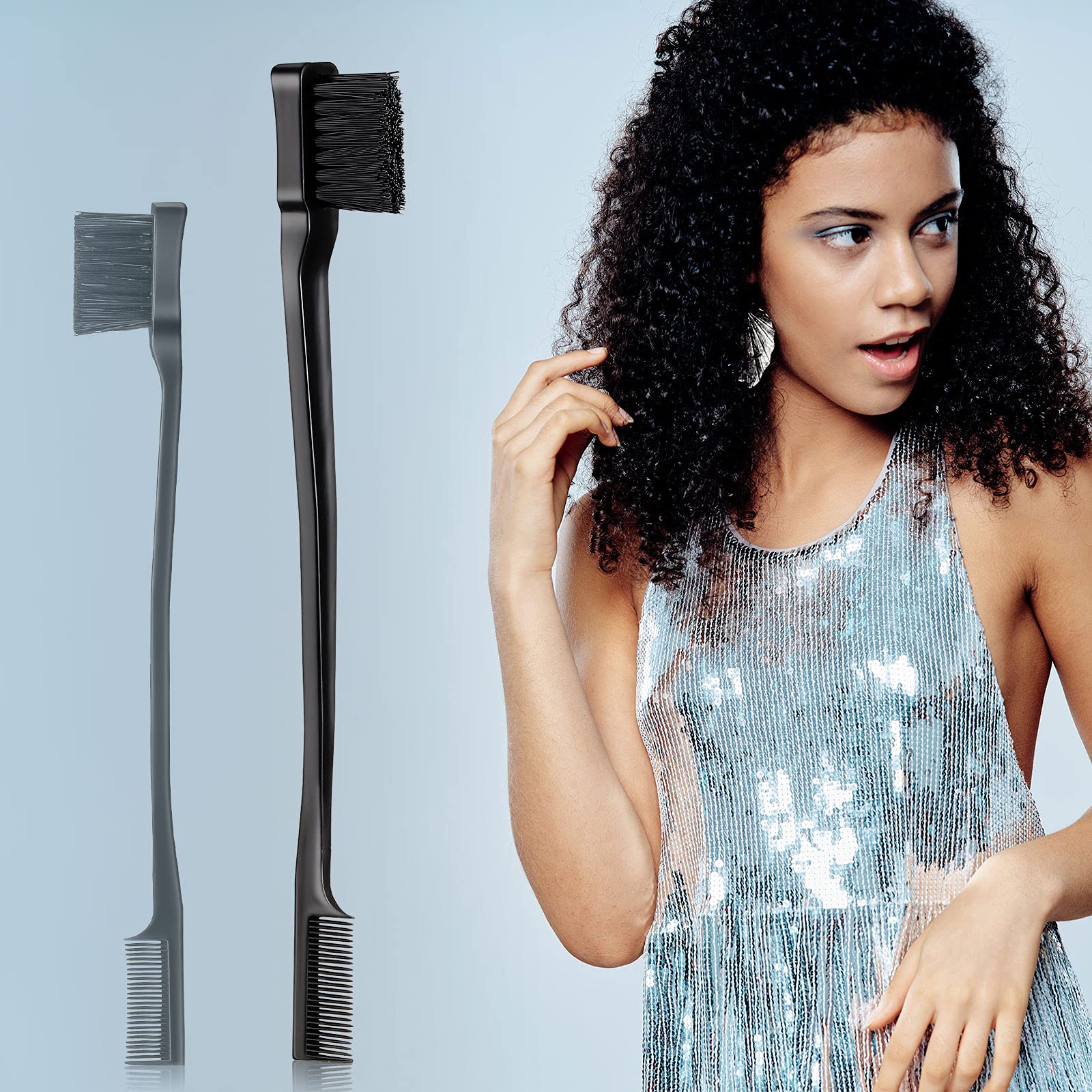 Geiserailie stainless steel handle comb offers light, durable grip for styling.