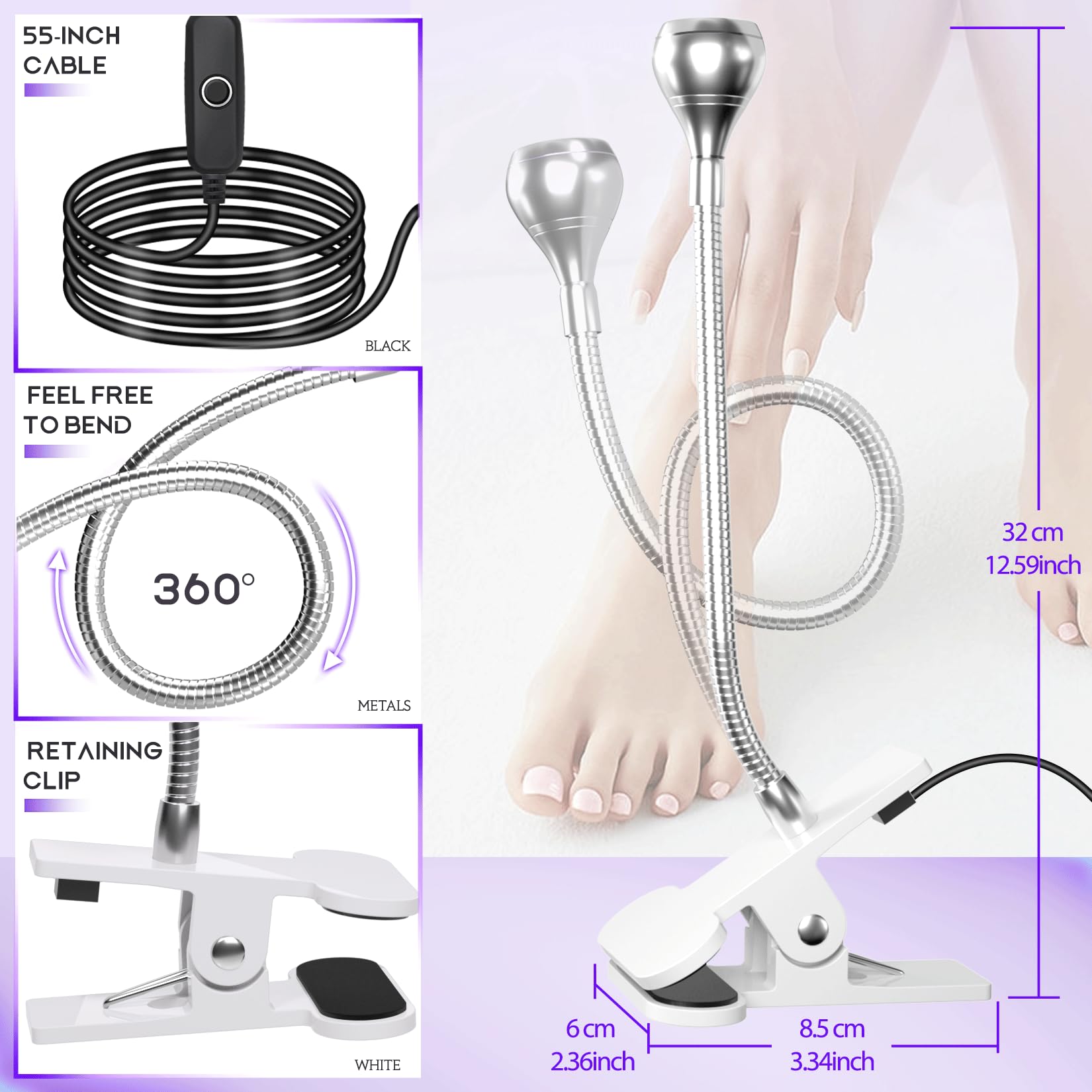 Geisofu rotatable nail light ideal for precise gel curing at any angle