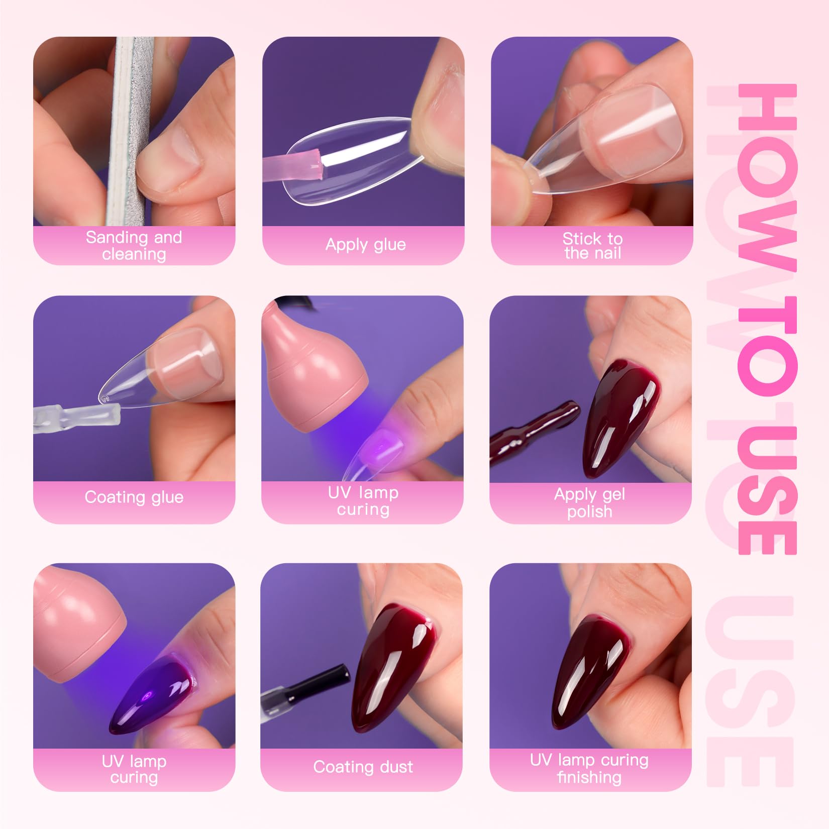 Geisofu UV Nail Lamp pink color design for stylish care.