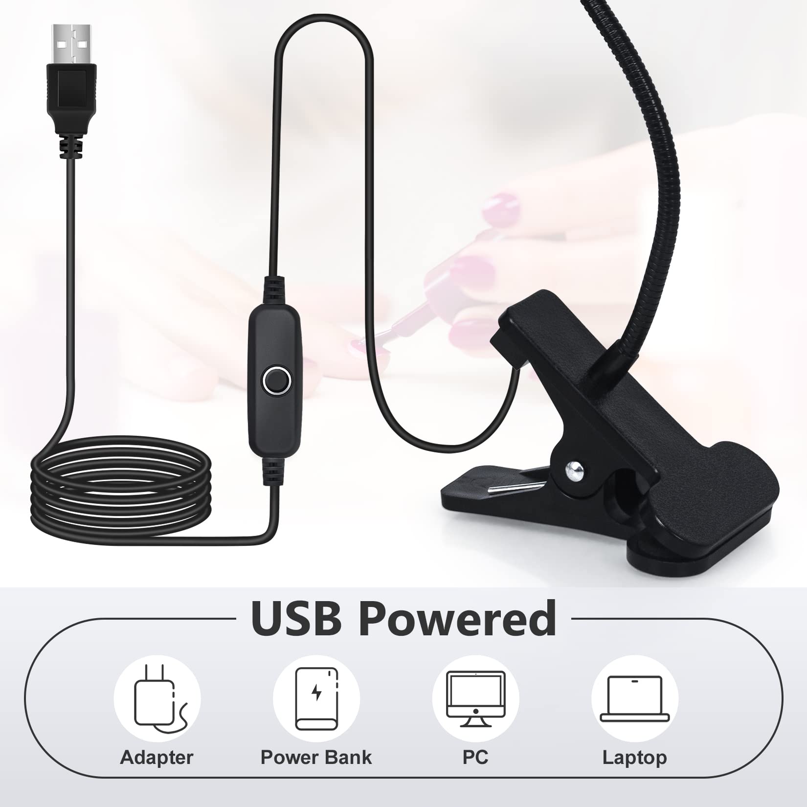 Geisofu UV Nail Lamp clamp base for stable desk mounting.