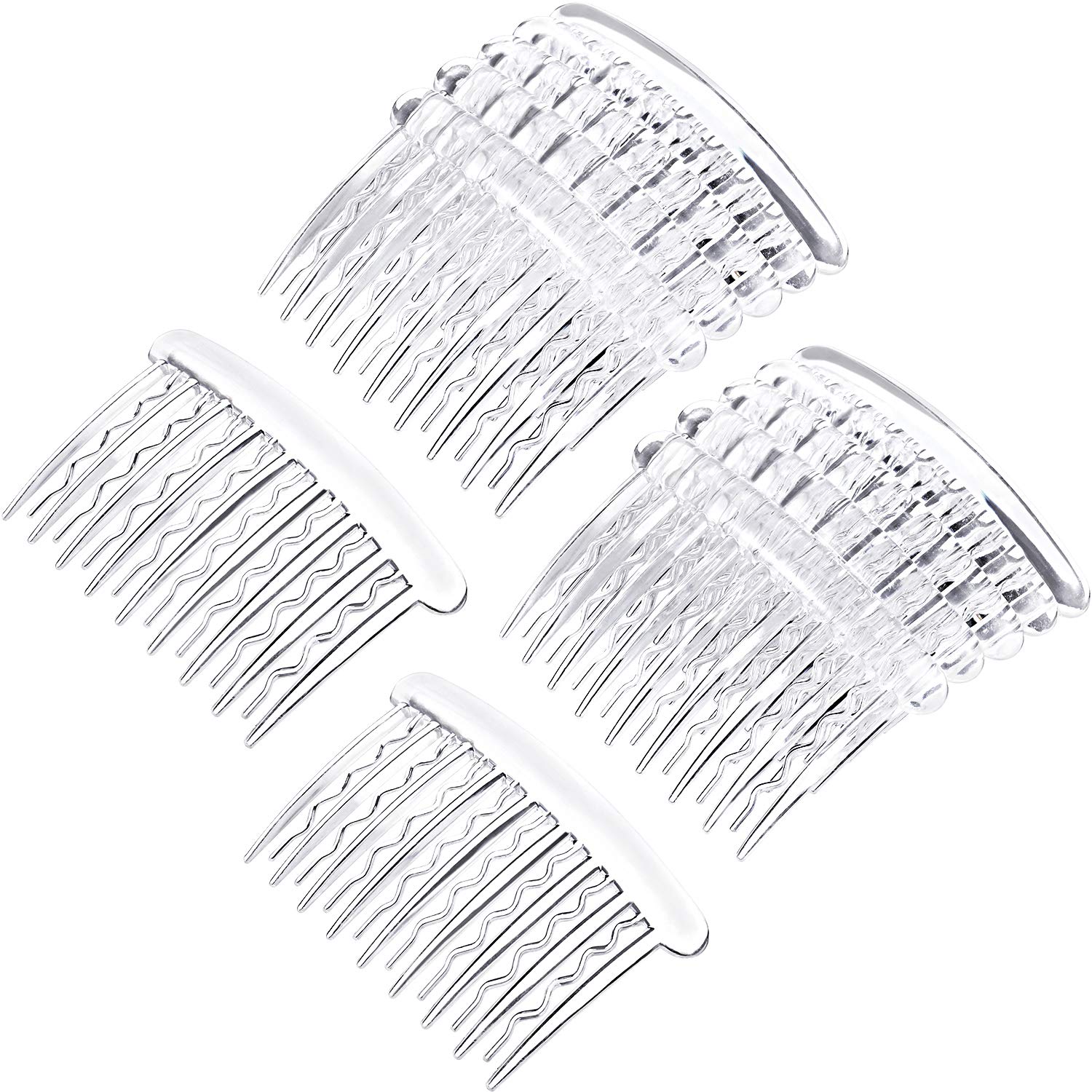 Gejoy 12-piece plastic side combs in tortoise color for secure daily styling.